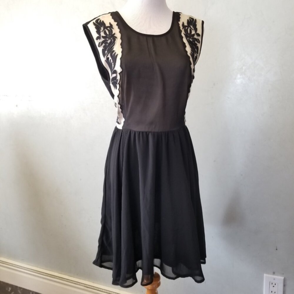 Pins & Needles Black and Cream Mini Dress